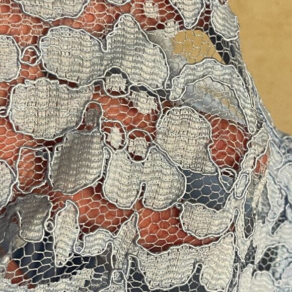 Davids Bridal Ice Blue One Shoulder Lace Dress 12 - Picture 12 of 12